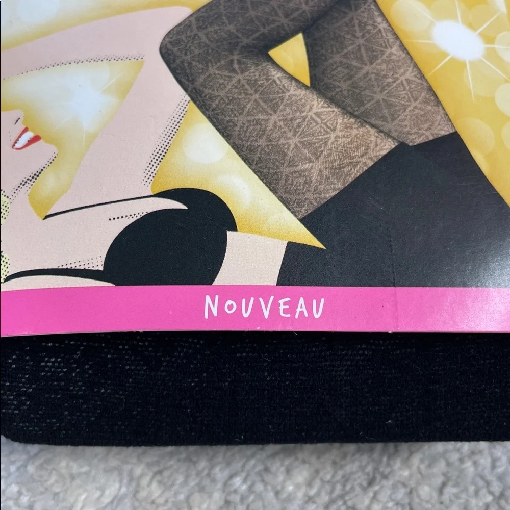 New Spanx Star Power Center Stage Patterned Shaping Tights Nouveau Black Sz D